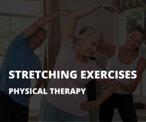 Physical therapy exercises to stretch geriatric patients muscles